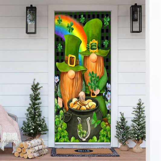 St Patricks Day Leprechaun Gnome Shamrock Gold Door Cover, St Patrick's Day Door Cover, St Patrick's Day Door Decor, Irish Decor