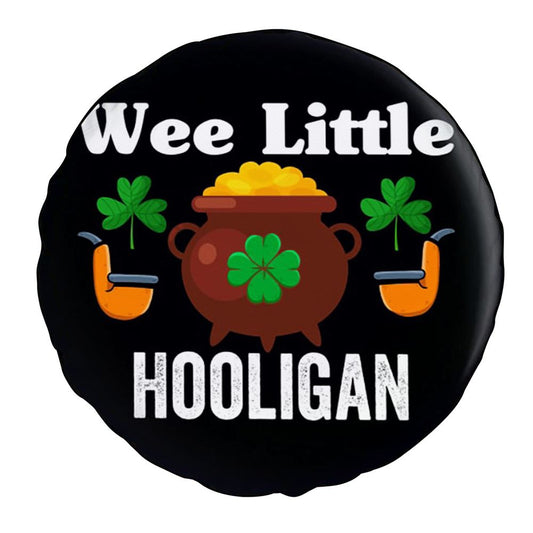 St Patricks Day Shirt Wee Little Hooligan Teen Boy Toddler Car Tire Cover, St Patrick's Day Car Tire Cover, Shamrock Spare Tire Cover Wrangler