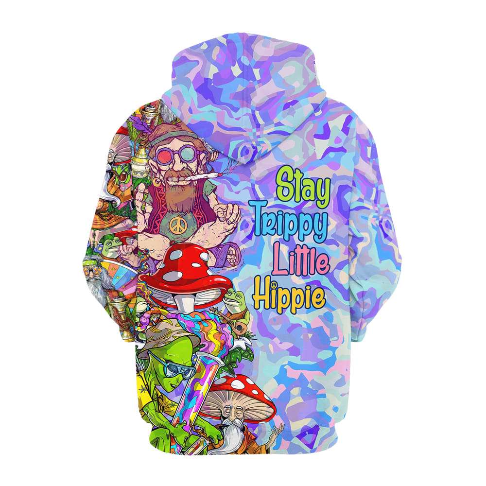 Stay Trippy Little Hippie Art Character All Over Print 3D Hoodie For Men And Women, Hippie Gifts, Hippie Hoodie, Hippie Clothes
