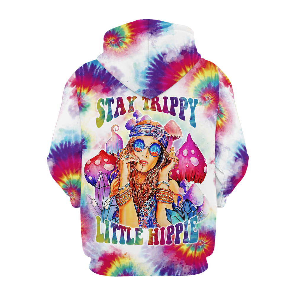 Stay Trippy Little Hippie Girl Colorful All Over Print 3D Hoodie For Men And Women, Hippie Gifts, Hippie Hoodie, Hippie Clothes