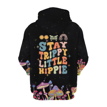Stay Trippy Little Hippie Mushroom All Over Print 3D Hoodie For Men And Women, Hippie Gifts, Hippie Hoodie, Hippie Clothes