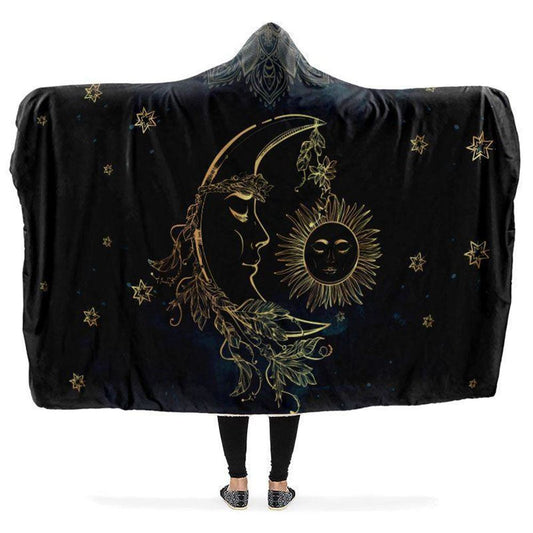 Sun And Moon Hooded Blanket, Hippie Hooded Blanket, In Style Mandala, Hippie, Cozy Vibes, Mandala Gift