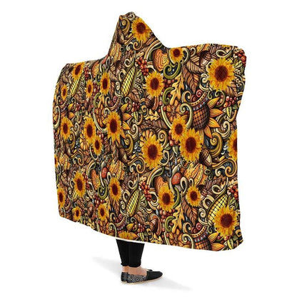 Sunflower Hippie Hooded Blanket, Hippie Hooded Blanket, In Style Mandala, Hippie, Cozy Vibes, Mandala Gift
