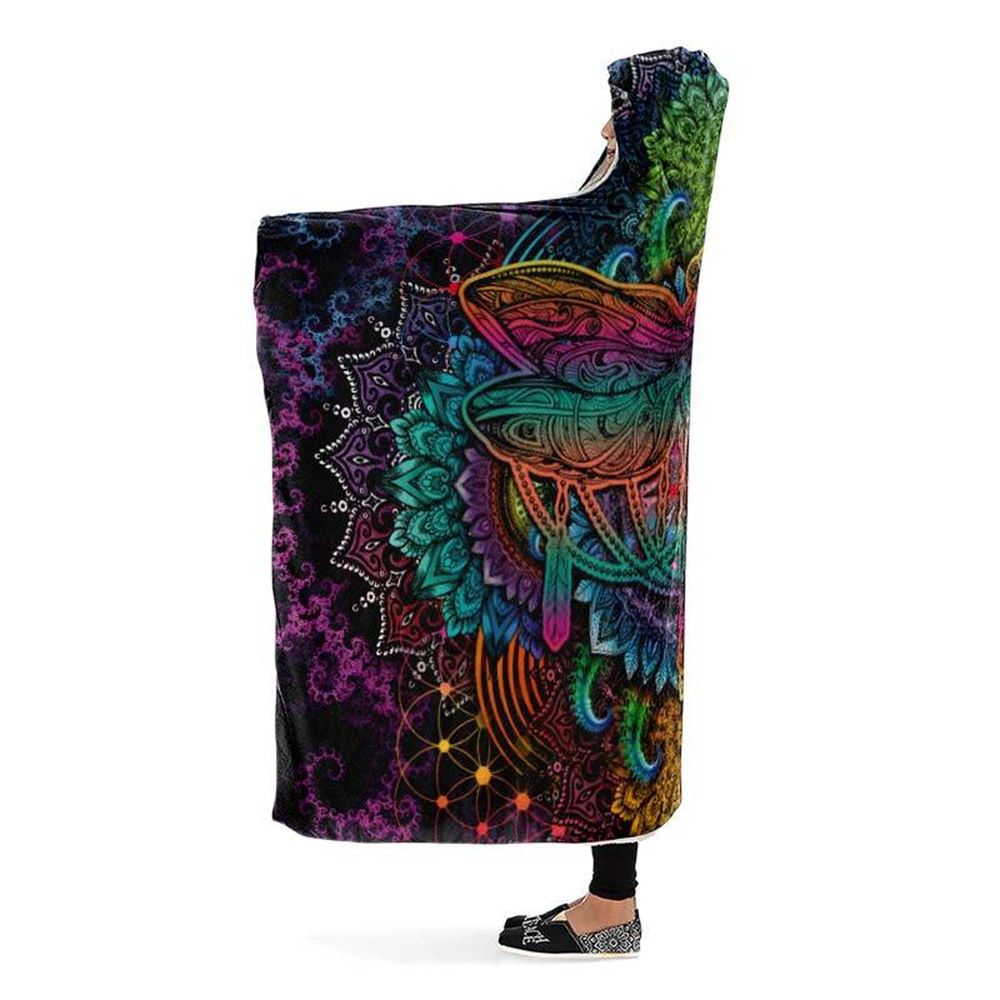 Super Dragonfly Hooded Blanket, Hippie Hooded Blanket, In Style Mandala, Hippie, Cozy Vibes, Mandala Gift