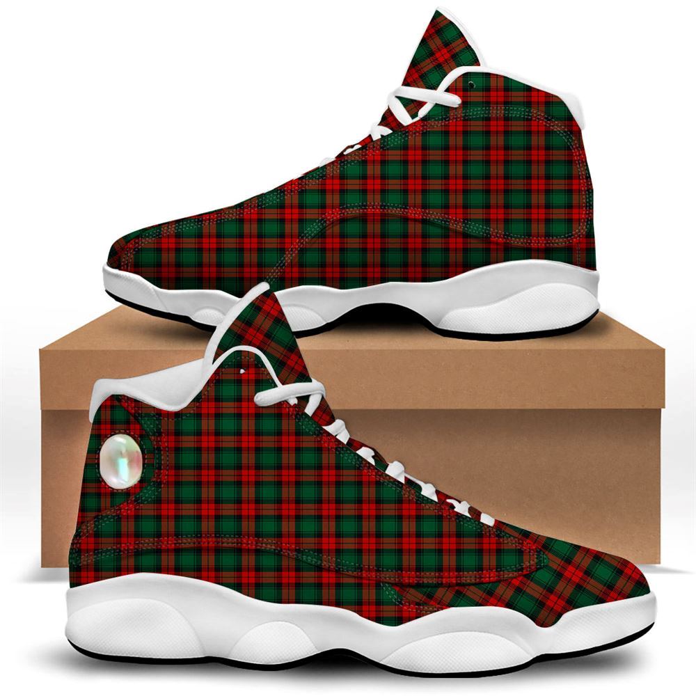 Tartan Christmas Print Pattern Jd13 Shoes For Men & Women, Christmas Basketball Shoes, Gift Christmas Shoes, Winter Fashion Shoes