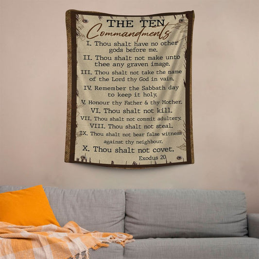Ten Commandments Tapestry Prints, Scripture Wall Art, Tapestries Spiritual For Bedroom