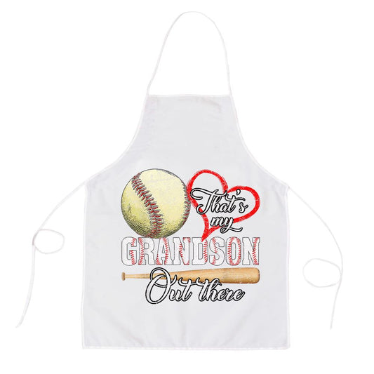 Thats My Grandson Out There Baseball Grandma Mothers Day Apron, Mother's Day Apron, Funny Cooking Apron For Mom
