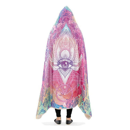The Eye Watercolor Hooded Blanket, Hippie Hooded Blanket, In Style Mandala, Hippie, Cozy Vibes, Mandala Gift