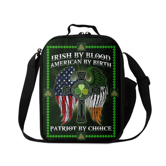 The Irish Celtic Cross Irish By Blood Lunch Bag, St Patrick's Day Lunch Box, St Patrick's Day Gift