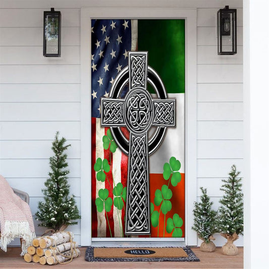 The Irish Celtic Cross St Patrick's Door Cover, St Patrick's Day Door Cover, St Patrick's Day Door Decor, Irish Decor