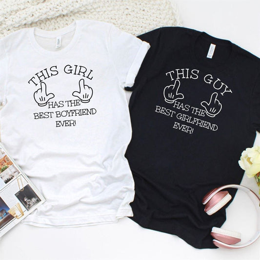 This Guy Girl Has The Best Girlfriend Boyfriend Ever Cute Matching Outfits For Couples, Couple T Shirts, Valentine T-Shirt, Valentine Day Gift