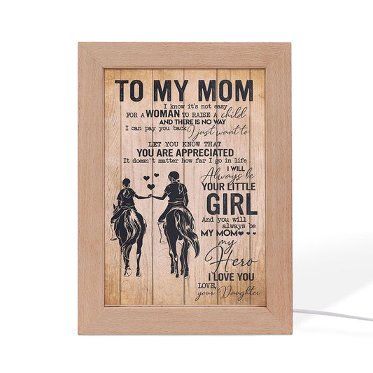 To My Mom Love From Daughter 1 Mother's Day Frame Lamp, Mother's Day Frame Lamp, Led Lamp For Mom, Mother's Day Gift
