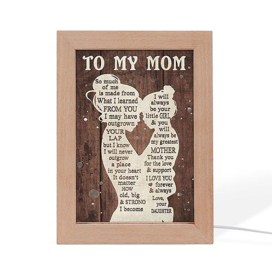 To My Mom Love From Daughter Mother's Day Frame Lamp, Mother's Day Frame Lamp, Led Lamp For Mom, Mother's Day Gift
