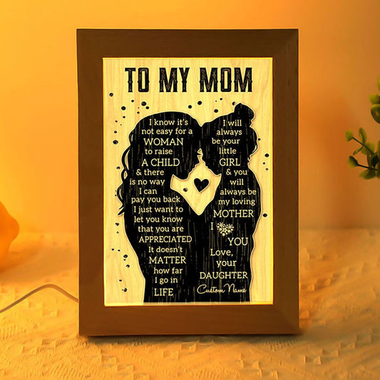 To My Mom Love From Daughter Personalized Mother's Day Frame Lamp, Mother's Day Frame Lamp, Led Lamp For Mom, Mother's Day Gift