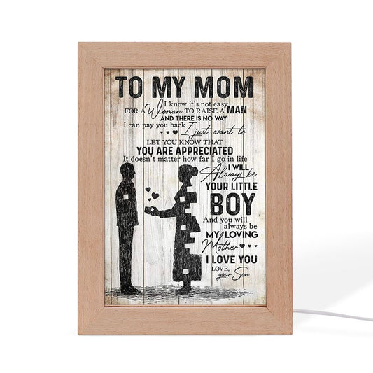 To My Mom Love From Son Mother's Day Frame Lamp, Mother's Day Frame Lamp, Led Lamp For Mom, Mother's Day Gift