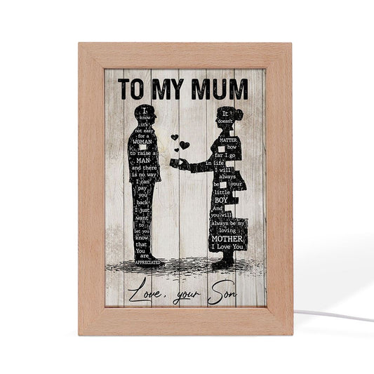 To My Mum Frame Lamp, Mother's Day Frame Lamp, Led Lamp For Mom, Mother's Day Gift