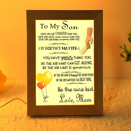To My Son From Love Mom Vertical Frame Lamp, Mother's Day Frame Lamp, Led Lamp For Mom, Mother's Day Gift