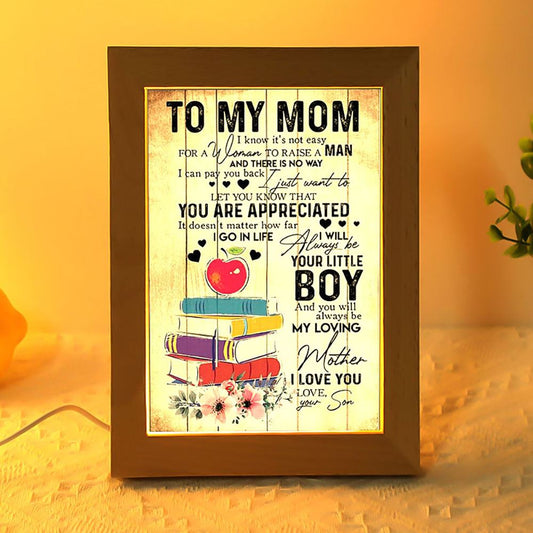 To My Teacher Mom Floral Frame Lamp Mother'S Day Gift, Mother's Day Frame Lamp, Led Lamp For Mom, Mother's Day Gift