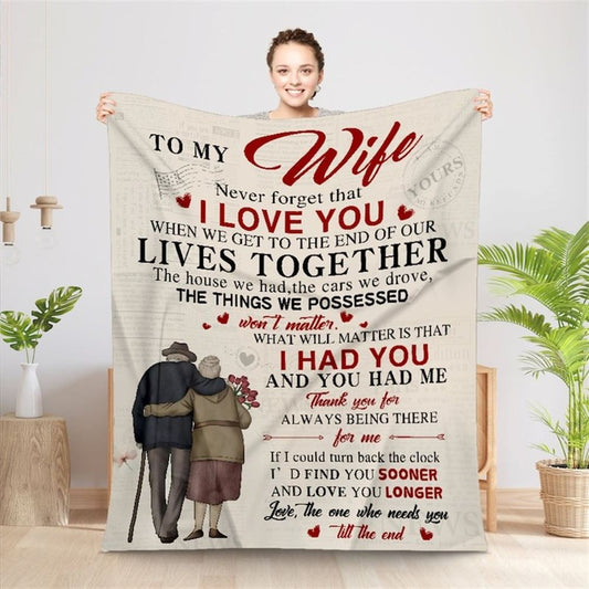 To My Wife Blanket from Husband, Romantic Valentine's Day Anniversary Blanket for Wife, Gifts for My Wife, Valentine Blanket