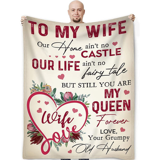 To My Wife Blanket from Husband Valentine's Day Mother's Day Anniversary Romantic Gifts for Wife Gift Ideas, Valentine Blanket