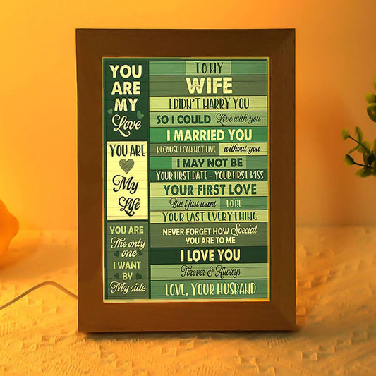 To My Wife You Are My Love Frame Lamp, Mother's Day Frame Lamp, Led Lamp For Mom, Mother's Day Gift