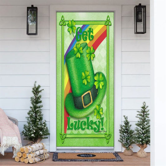 Toland Door Cover - Get Lucky Leprechaun, St Patrick's Day Door Cover, St Patrick's Day Door Decor, Irish Decor
