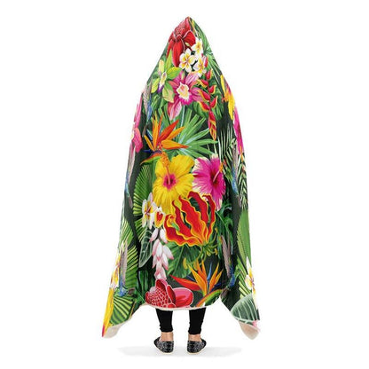 Tropical Jungle Hummingbirds Hooded Blanket, Hippie Hooded Blanket, In Style Mandala, Hippie, Cozy Vibes, Mandala Gift