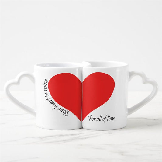 True Love Heart shaped Mug Set, Coffee Mugs For Couples, Valentine Mugs, Valentine Gift