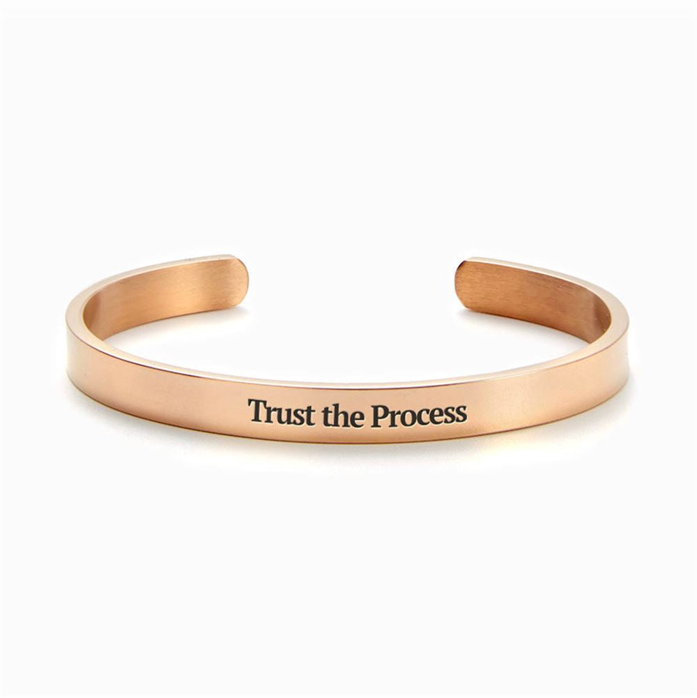 Trust the Process Personalized Cuff Bracelet, Christian Bracelet For Women, Bible Jewelry, Inspirational Gifts