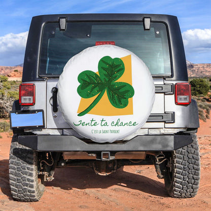 Try Your Luck It's Saint Patrick's Day Car Tire Cover, St Patrick's Day Car Tire Cover, Shamrock Spare Tire Cover Wrangler