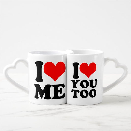 Valentine Lovers Set Coffee Heart shaped Mug Set, Coffee Mugs For Couples, Valentine Mugs, Valentine Gift
