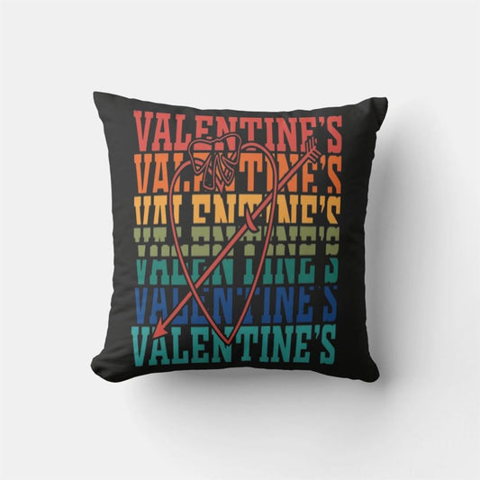 Valentine Pillow, Happy Valentine Day 2024 Throw Pillow, Heart Throw Pillow, Valentines Day Decor