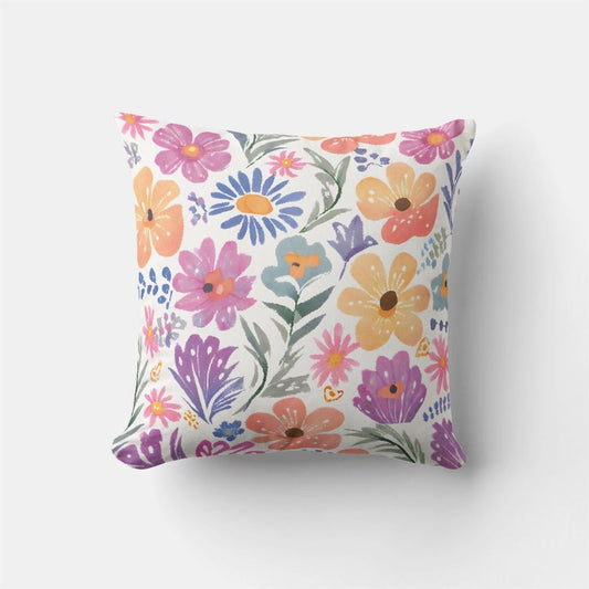 Valentine Pillow, Playful Floral Chic Valentines Gifts For Teens Throw Pillow, Heart Throw Pillow, Valentines Day Decor