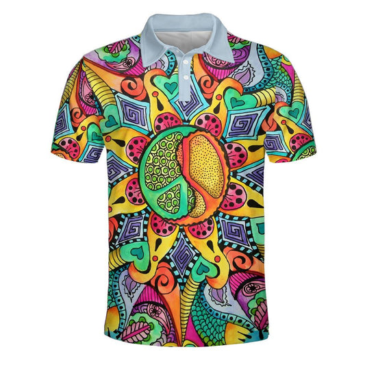 Vibrant Groove Apparel Polo Shirt For Men And Women, Hippie Polo Shirt, Unique Gift For Friend, Hippie Hand Dyed