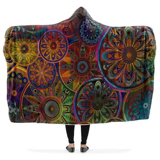 Vintage Mandala Hooded Blanket, Hippie Hooded Blanket, In Style Mandala, Hippie, Cozy Vibes, Mandala Gift