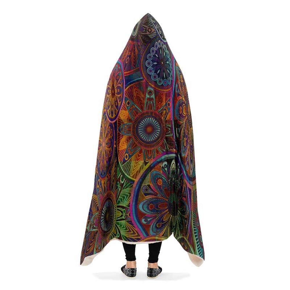 Vintage Mandala Hooded Blanket, Hippie Hooded Blanket, In Style Mandala, Hippie, Cozy Vibes, Mandala Gift