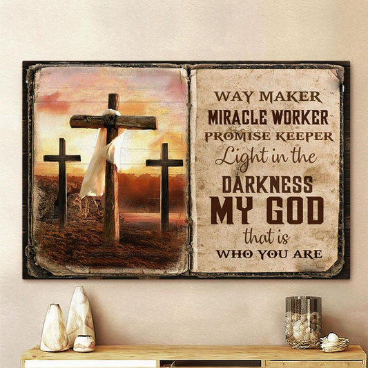 Way Maker Miracle Worker Promise Keeper Cross Large Canvas - Christian Canvas Prints - Religious Canvas Art