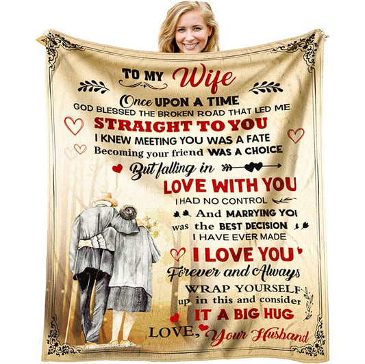 Wedding Anniversary Romantic Gift Blanket Valentines Day Gifts for Wife, Wife Gifts from Husband Best Wife Gift Ideas, Valentine Blanket
