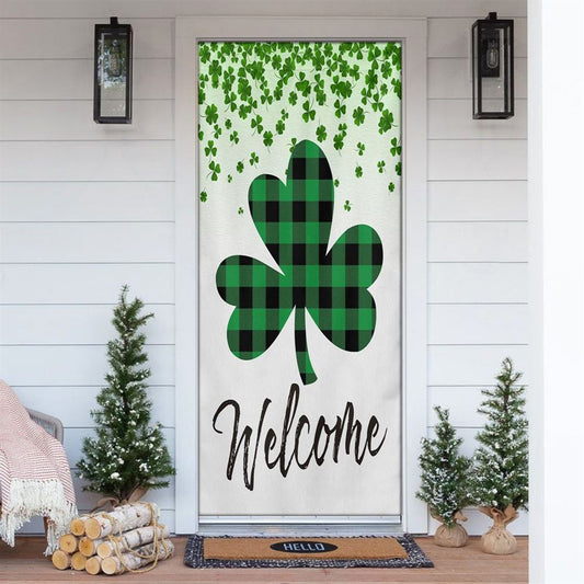 Welcome Door Cover, St Patrick's Day Lucky Shamrocks Door Cover, St Patrick's Day Door Cover, St Patrick's Day Door Decor, Irish Decor