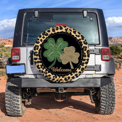 Welcome St Paddy's Day Car Tire Cover, St Patrick's Day Car Tire Cover, Shamrock Spare Tire Cover Wrangler