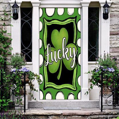 Welcome St Patrick's Day Polka Dot Lucky Shamrock Clover Door Cover, St Patrick's Day Door Cover, St Patrick's Day Door Decor, Irish Decor