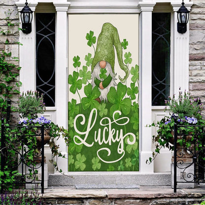 Welcome St Patricks Day Lucky Gnome Saint Door Cover, St Patrick's Day Door Cover, St Patrick's Day Door Decor, Irish Decor