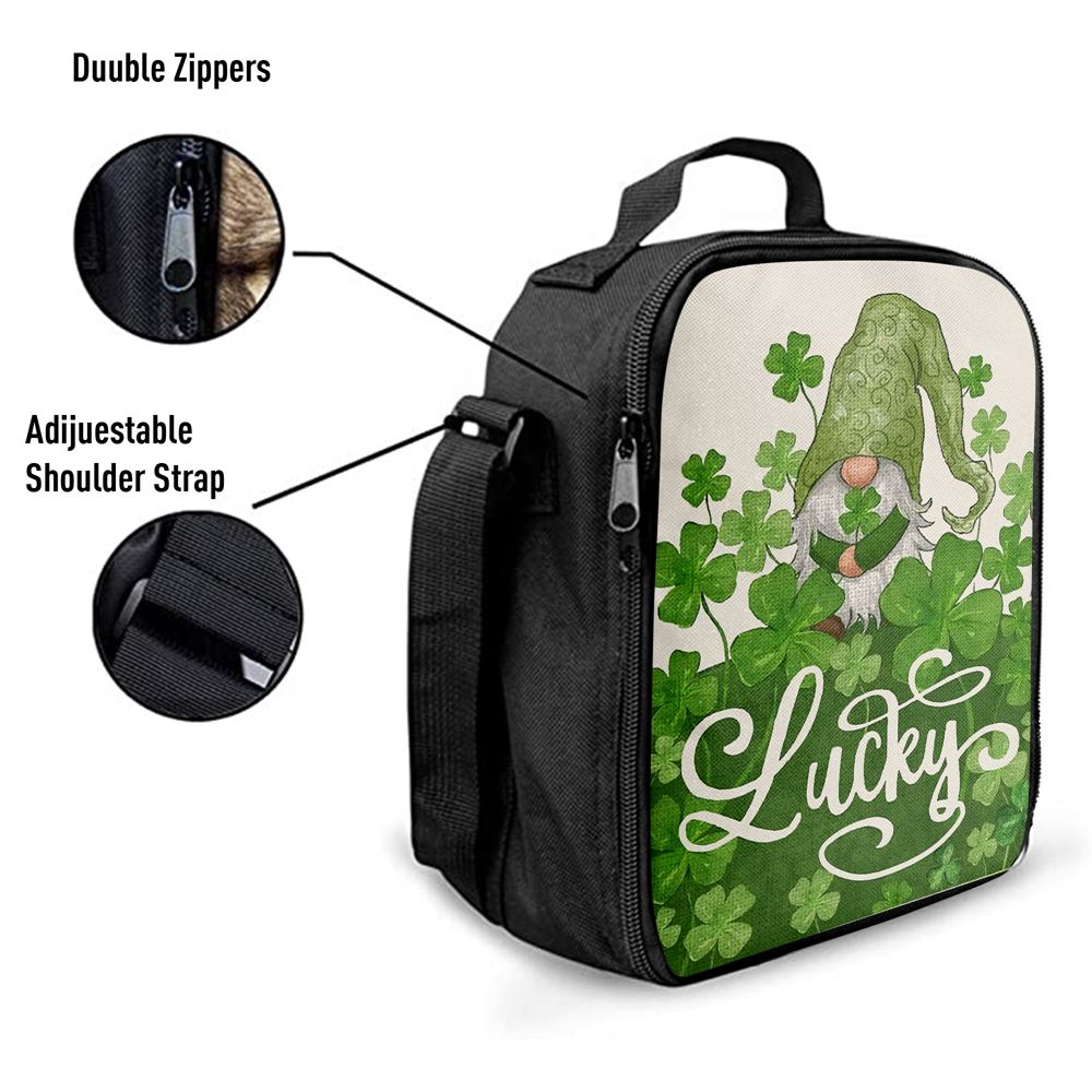 Welcome St Patricks Day Lucky Gnome Saint Lunch Bag, St Patrick's Day Lunch Box, St Patrick's Day Gift