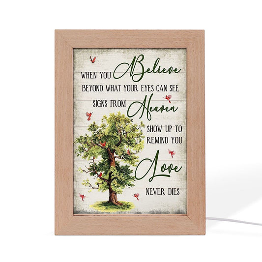 When You Believe Love Never Dies Frame Lamp, Mother's Day Frame Lamp, Led Lamp For Mom, Mother's Day Gift