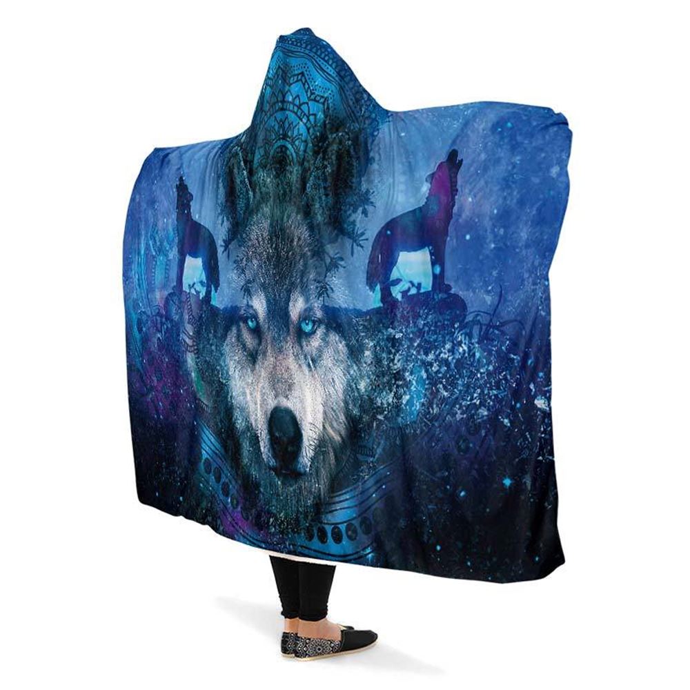 Wolf Haze Hooded Blanket, Hippie Hooded Blanket, In Style Mandala, Hippie, Cozy Vibes, Mandala Gift