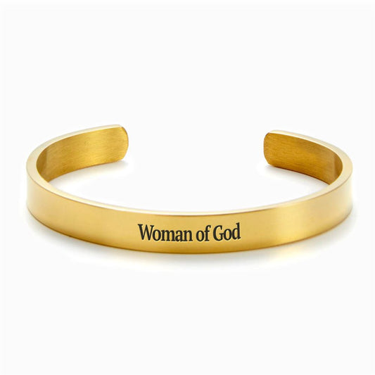 Woman Of God Personalized Cuff Bracelet, Christian Bracelet For Women, Bible Jewelry, Inspirational Gifts