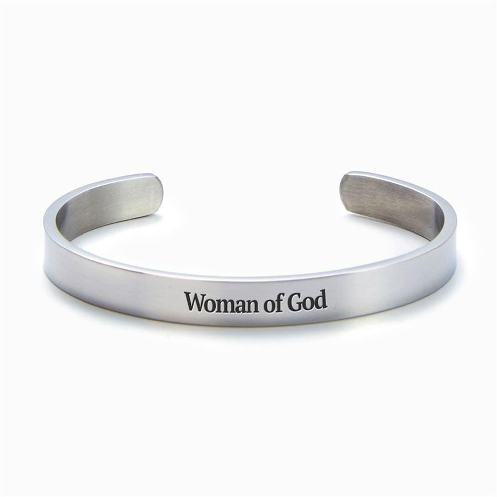 Woman Of God Personalized Cuff Bracelet, Christian Bracelet For Women, Bible Jewelry, Inspirational Gifts