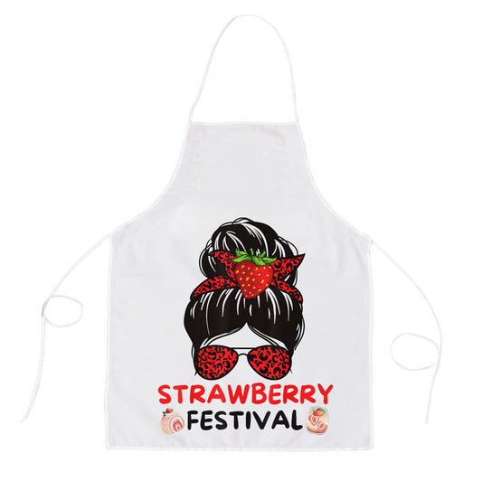 Womens Strawberry Festival Fruit Lover Mom Girl Cute Gifts Apron, Mother's Day Apron, Funny Cooking Apron For Mom
