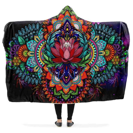 Wonerful Lotus Mandala Hooded Blanket, Hippie Hooded Blanket, In Style Mandala, Hippie, Cozy Vibes, Mandala Gift