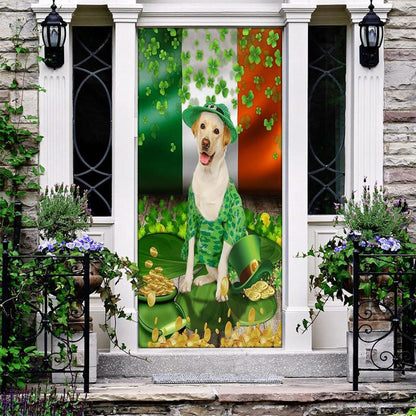 Yellow Labrador Door Cover, St Patrick's Day Door Cover, St Patrick's Day Door Decor, Irish Decor